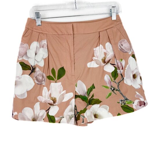 Express Stylist Super High Waisted Pleated Floral Shorts 3.25" Size 6 EUC - Picture 2 of 16